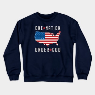 One Nation Under God United States USA Flag Crewneck Sweatshirt